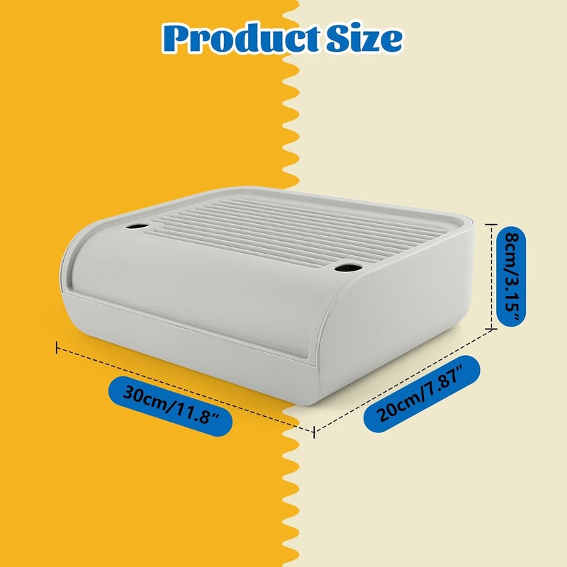 Bartuke Litter Box Step, Cat Step/Ramp/Catcher with Filter Function, Easy to Clean, Ideal for Kitten & Elderly Cats (Light Grey) - Image 2